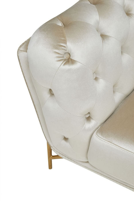 VIG Furniture - Divani Casa Stella Transitional Beige Velvet Chair - VGCA2020-BEIGE-CH