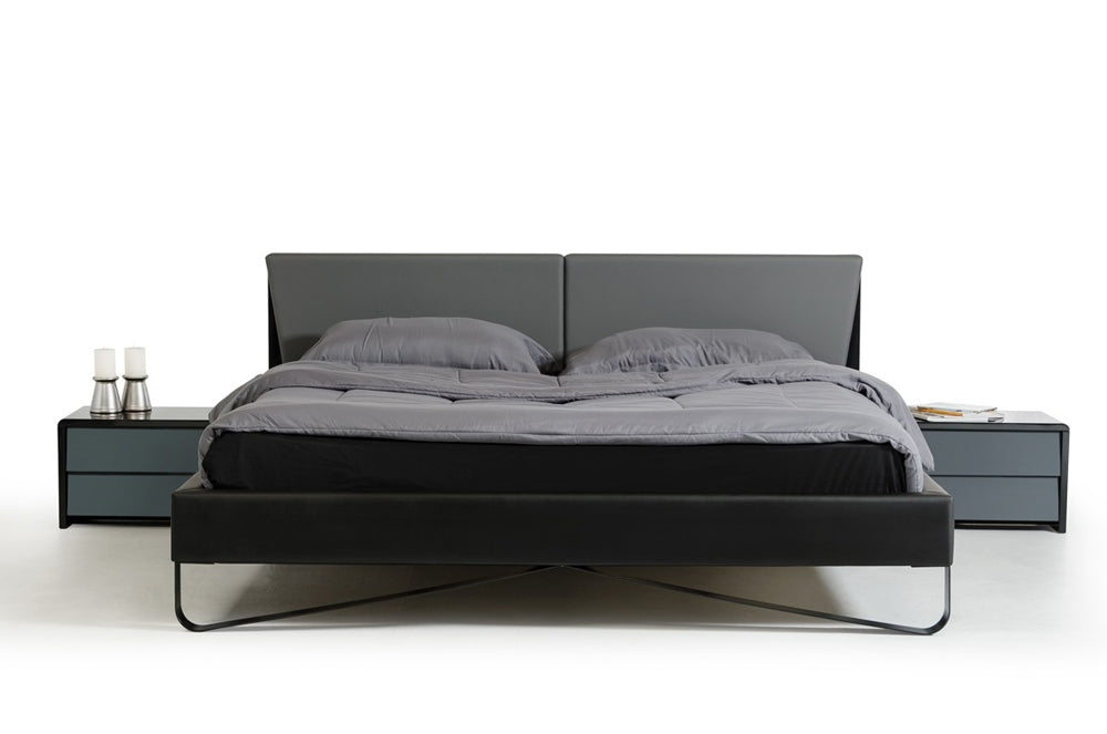 Vig Furniture - Modrest Stone Modern Grey & Black Bed - VGWCVB01