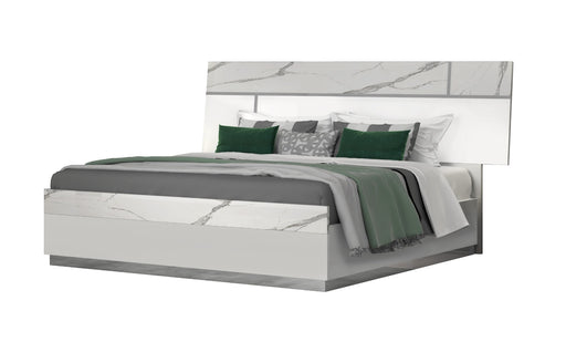 J&M Furniture - Sunset 5 Piece Eastern King Bedroom Set in Glossy White Lacquer - 17646EK-5SET - GreatFurnitureDeal