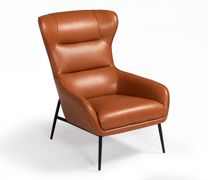 VIG Furniture - Divani Casa Susan Modern Orange Leatherette Lounge Chair - VGBNEC-084-ORG - GreatFurnitureDeal