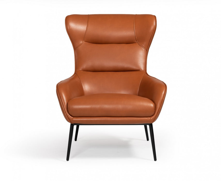 VIG Furniture - Divani Casa Susan Modern Orange Leatherette Lounge Chair - VGBNEC-084-ORG