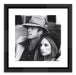Worlds Away - Robert Redford & Barbara Streisand (16 X 16) Black And White Print With Black Lacquer Frame - SVS152