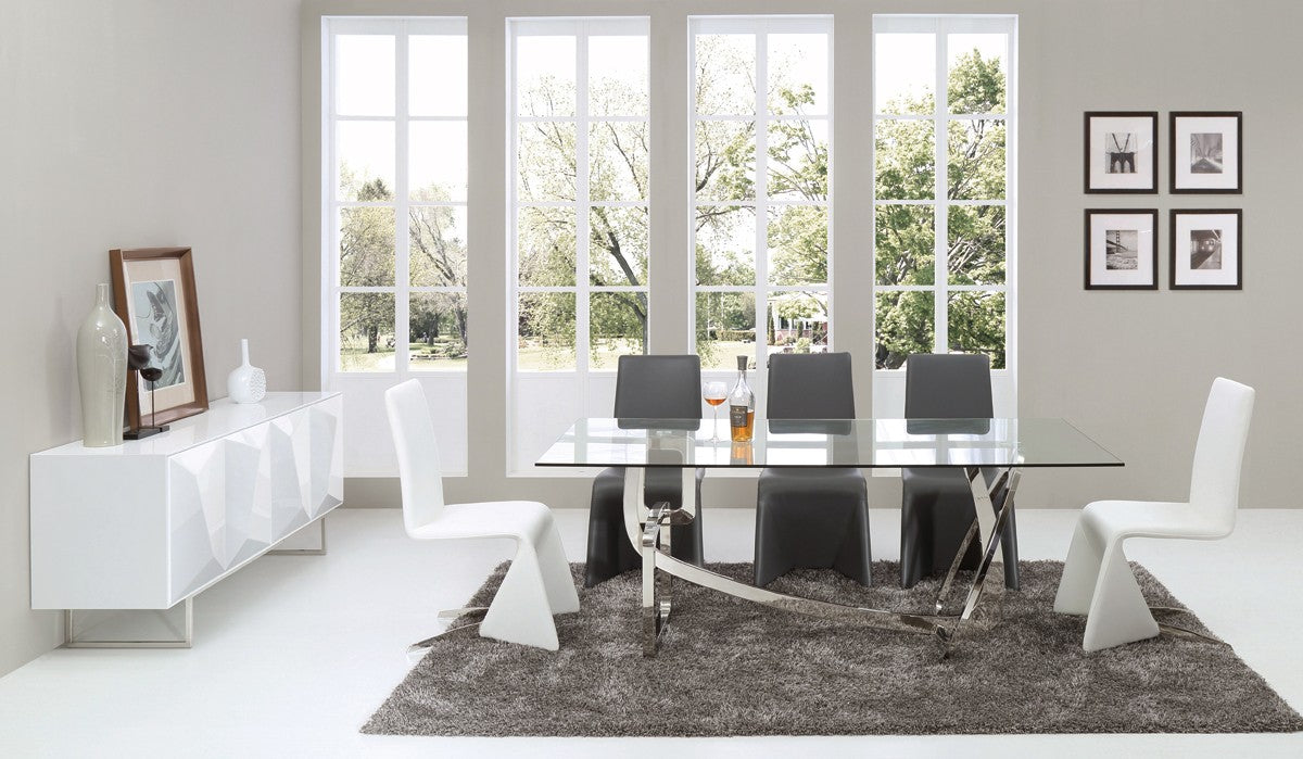VIG Furniture - Modrest Adelaide Modern Stainless Steel & Glass Dining Table - VGVCT1301S