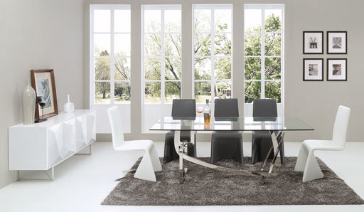 VIG Furniture - Modrest Adelaide Modern Stainless Steel & Glass Dining Table - VGVCT1301S - GreatFurnitureDeal