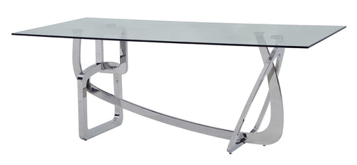 VIG Furniture - Modrest Adelaide Modern Stainless Steel & Glass Dining Table - VGVCT1301S - GreatFurnitureDeal