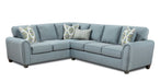 Southern Home Furnishings - Macarena Marine Sectional Sofa in Blue Fabric - 49-31R, 33L Macarena Marine - GreatFurnitureDeal
