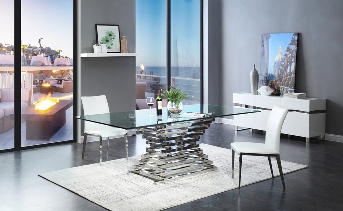 VIG Furniture - Modrest Crawford Modern Rectangular Glass Dining Table - VGVCT8909-L