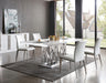 VIG Furniture - Modrest Marston Modern White Marble & Stainless Steel Dining Table - VGVCT8919-M-STL - GreatFurnitureDeal