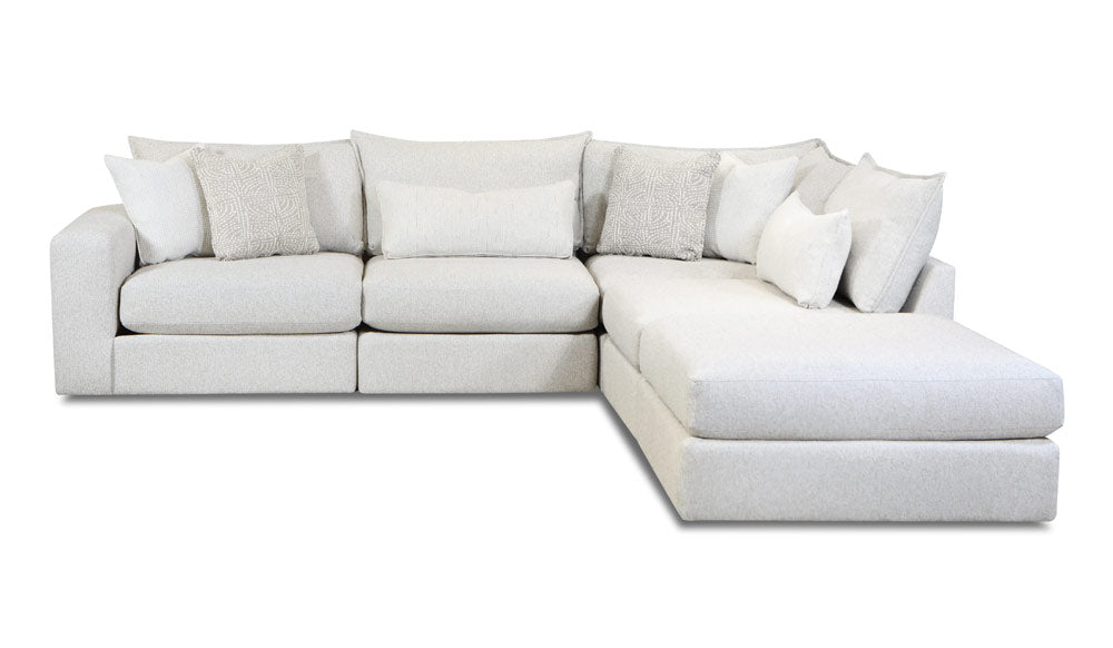 Southern Home Furnishings - Hogan Sectional in Off White - 7004-11L 19KP 15 03 Hogan - GreatFurnitureDeal
