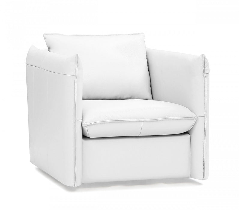 VIG Furniture - Divani Casa Tamworth Modern White Leather Swivel Lounge Chair - VGEVN912-WHT-CH