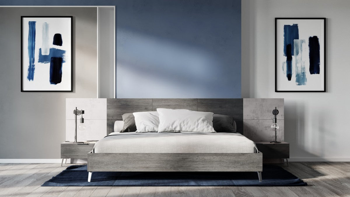 VIG Furniture - Nova Domus Bronx Italian Modern Faux Concrete & Grey Bed - VGACBRONX-BED - GreatFurnitureDeal