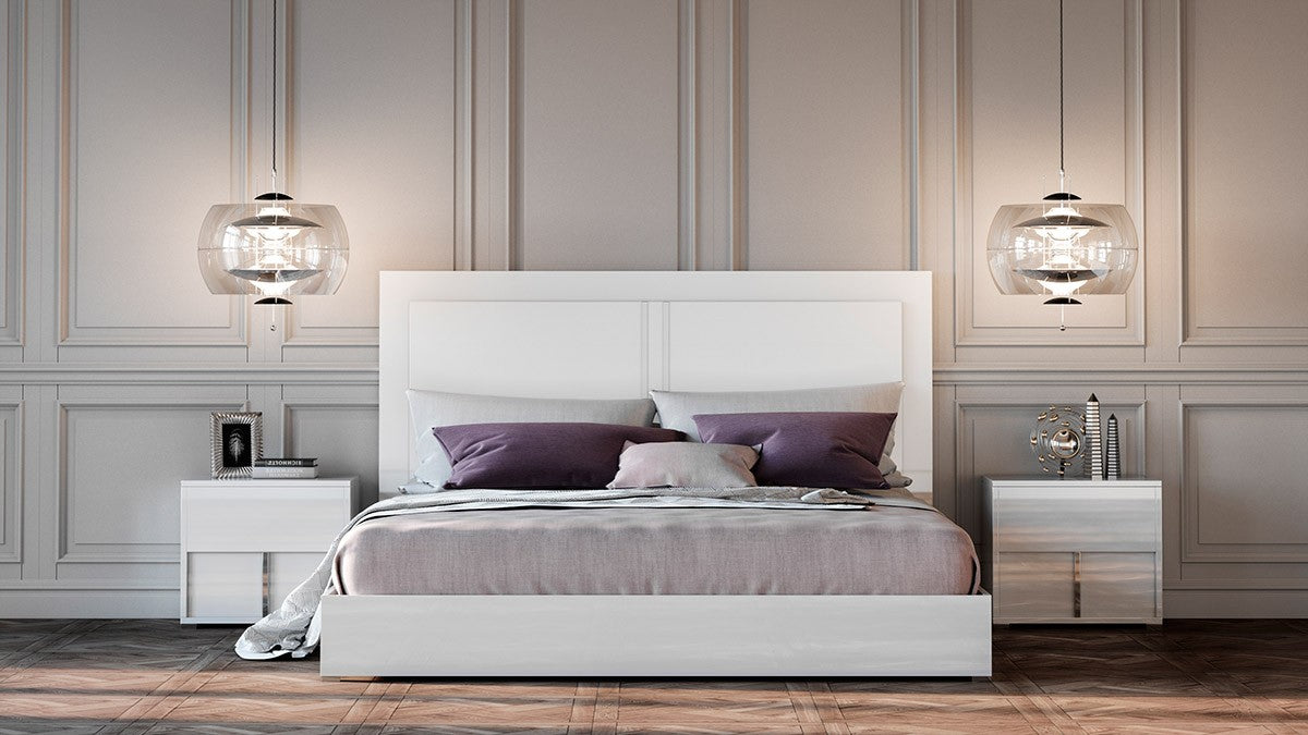 VIG Furniture - Modrest Nicla Italian Modern White Bed - VGACNICLA-BED - GreatFurnitureDeal
