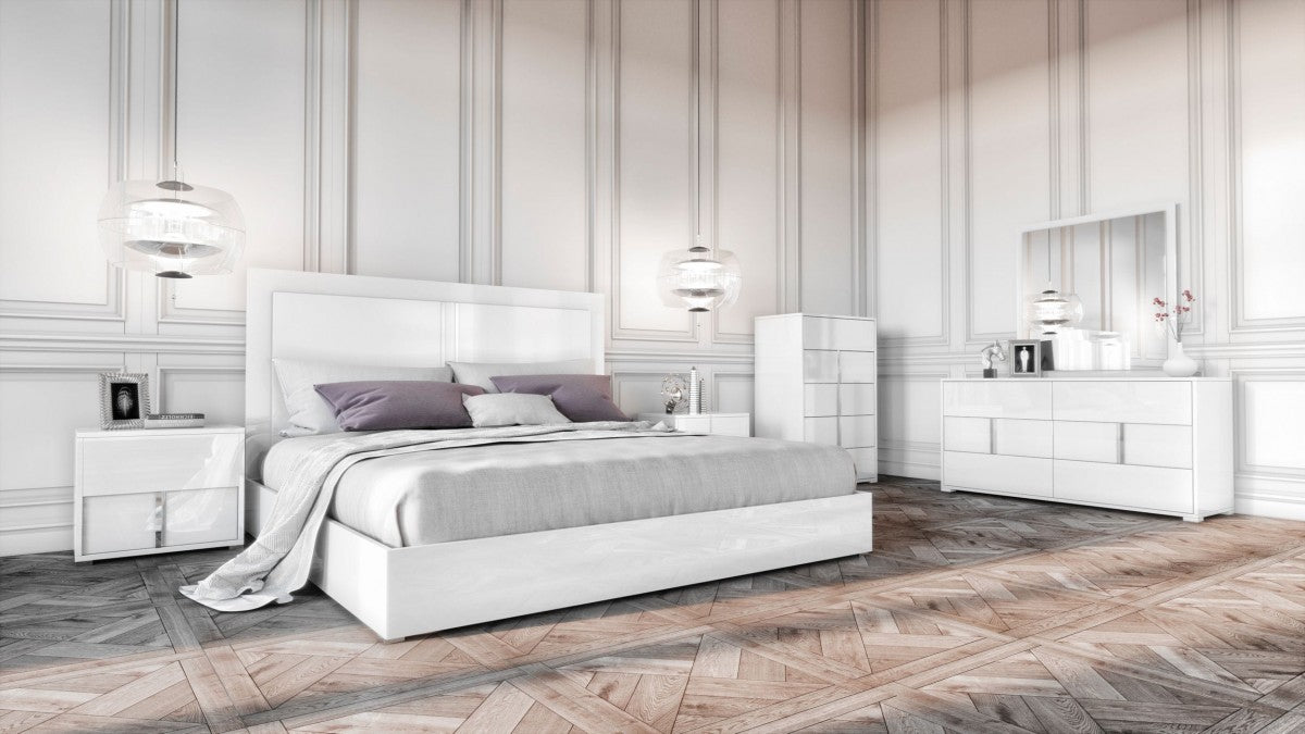 VIG Furniture - Modrest Nicla Italian Modern White Bed - VGACNICLA-BED - GreatFurnitureDeal