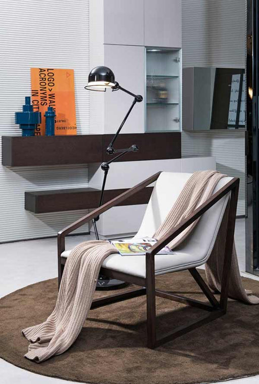 VIG Furniture - Taranto Modern Brown Leather Lounge Chair - VGWCM511Y-GRY - GreatFurnitureDeal