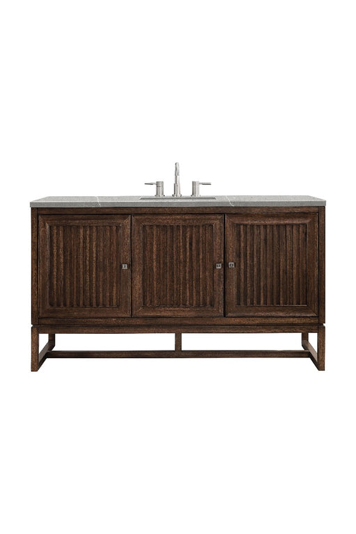 James Martin Furniture - Athens 60" Single Vanity Cabinet , Mid Century Acacia, w- 3 CM Eternal Serena Top - E645-V60S-MCA-3ESR - GreatFurnitureDeal