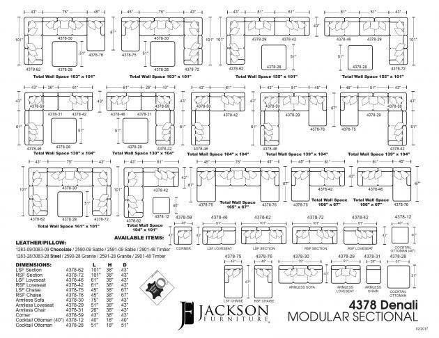 Jackson Furniture - Denali 3 Piece Left Facing Sectional Sofa in Steel - 4378-46-72-59-STEEL - GreatFurnitureDeal