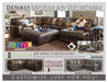 Jackson Furniture - Denali 3 Piece Sectional Sofa with 50" Cocktail Ottoman in Steel - 4378-62-72-30-28-STEEL
