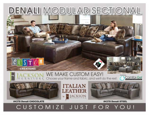 Jackson Furniture - Denali 3 Piece Sectional Sofa with 40" Cocktail Ottoman in Steel - 4378-62-72-30-12-STEEL - GreatFurnitureDeal