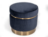 VIG Furniture - Divani Casa Tenaya Modern Blue Velvet & Gold Ottoman - VGHKF3071-10-BLU - GreatFurnitureDeal