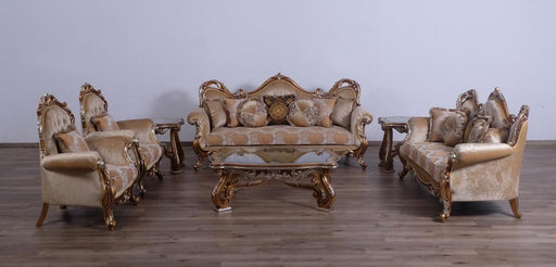 European Furniture - Tiziano II Luxury Sofa in Light Gold & Antique Silver - 38996-S - GreatFurnitureDeal