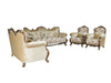 European Furniture - Tiziano 4 Piece Luxury Living Room Set in Gold & Antique Silver - 38994-SL2C