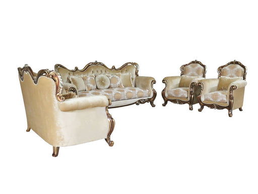 European Furniture - Tiziano Luxury Loveseat in Gold & Antique Silver - 38994-L - GreatFurnitureDeal