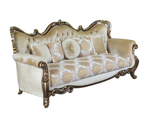 European Furniture - Tiziano Luxury Sofa in Gold & Antique Silver - 38994-S