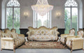 European Furniture - Tiziano 4 Piece Luxury Living Room Set in Gold & Antique Silver - 38994-SL2C