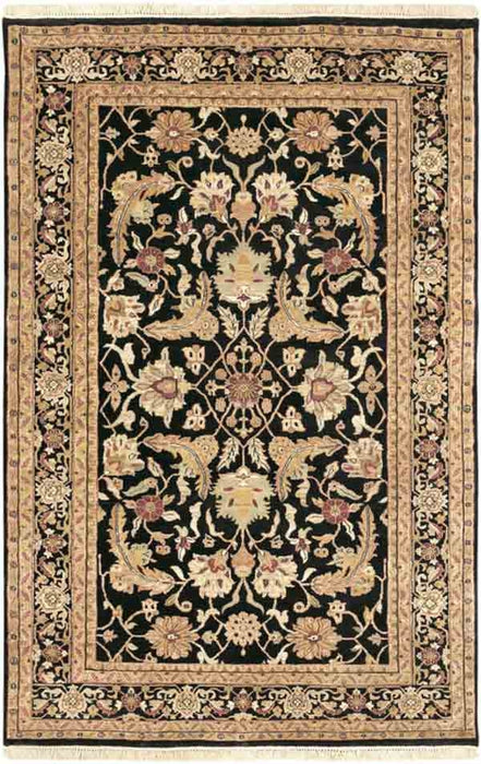 Surya Rugs - Taj Mahal Black, Yellow Area Rug - TJ44 - 3'6" x 5'6" - GreatFurnitureDeal