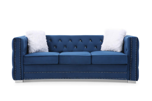 Myco Furniture - Toulouse Sofa, Blue Velvet - TL3040-S - GreatFurnitureDeal