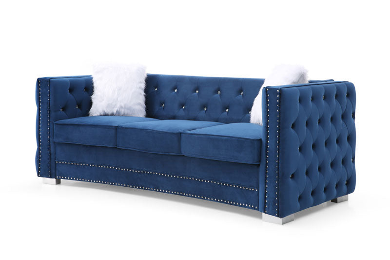 Myco Furniture - Toulouse 2 Piece Sofa Set in Blue - TL3040-S-2SET - GreatFurnitureDeal