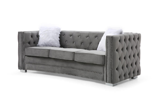 Myco Furniture - Toulouse Sofa, Gray Velvet - TL3041-S - GreatFurnitureDeal