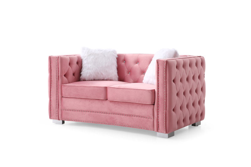 Myco Furniture - Toulouse 2 Piece Sofa Set in Pink - TL3042-S-2SET