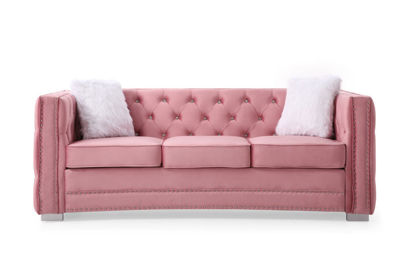 Myco Furniture - Toulouse 2 Piece Sofa Set in Pink - TL3042-S-2SET - GreatFurnitureDeal