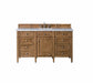 James Martin Furniture - Brittany 60" Saddle Brown Single Vanity w- 3 CM Carrara Marble Top - 650-V60S-SBR-3CAR - GreatFurnitureDeal