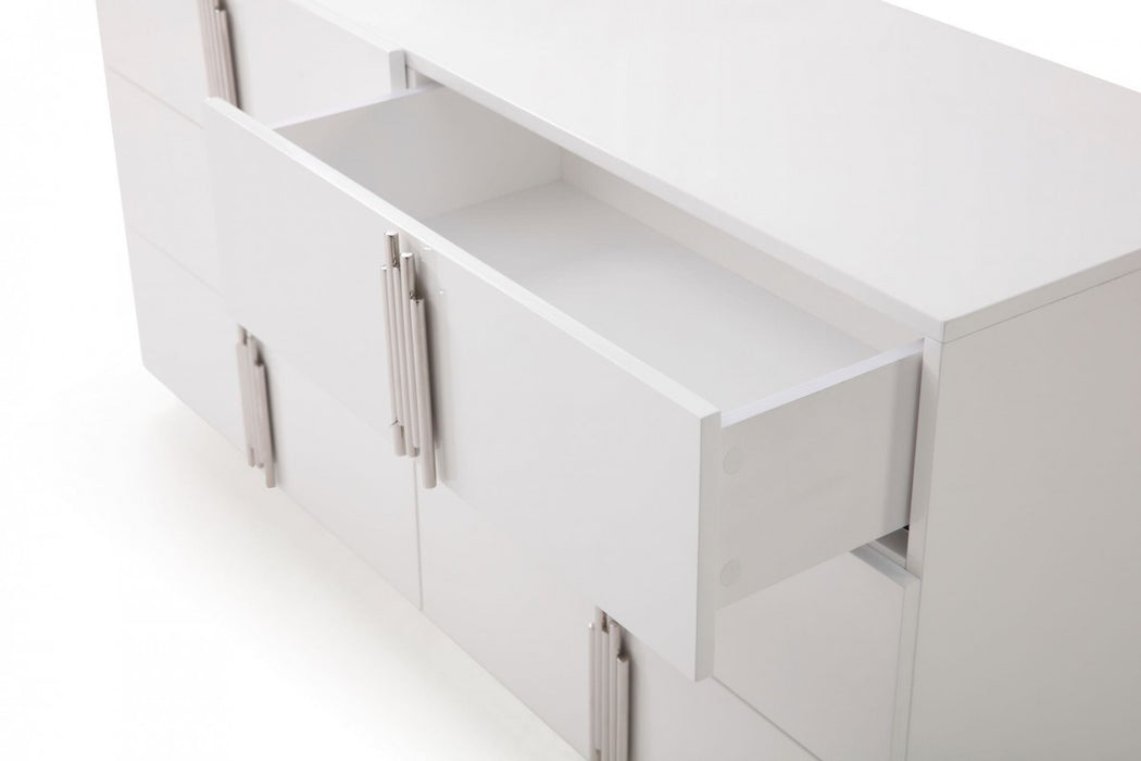 VIG Furniture - Modrest Token - Modern White & Stainless Steel Dresser - VGVCJ815-WHT-DRS