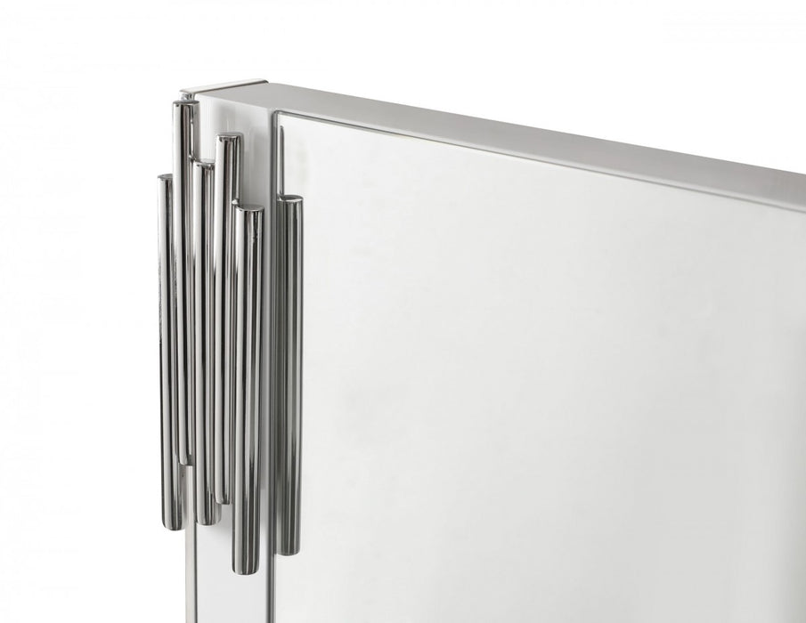 VIG Furniture - Modrest Token - Modern White & Stainless Steel Mirror - VGVCJ815-WHT-MIR - GreatFurnitureDeal