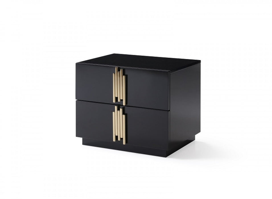 VIG Furniture - Modrest Token Modern Black Gold Bed and 2 Nightstands - VGVCBD815-BLK-BED-2NS-SET
