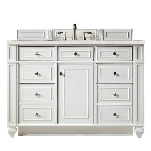 James Martin Furniture - Bristol 48" Single Vanity, Bright White, w- 3 CM Eternal Serena Quartz Top - 157-V48-BW-3ESR - GreatFurnitureDeal