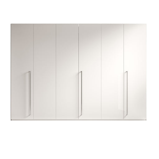ESF Furniture - Treviso 6 Door Wardrobe in White - TREVISO6DOORW