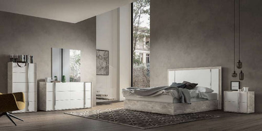 ESF Furniture - Treviso 5 Piece Eastern King Bedroom Set in White - TREVISOEKBS-5SET