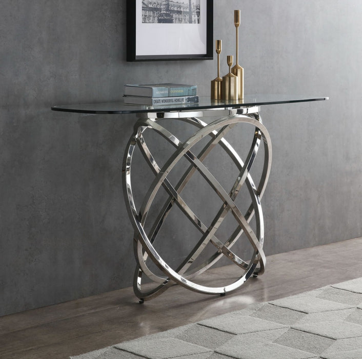 VIG Furniture - Modrest Tulare - Modern Glass & Stainless Steel Console Table - VGVCK829-CONS - GreatFurnitureDeal