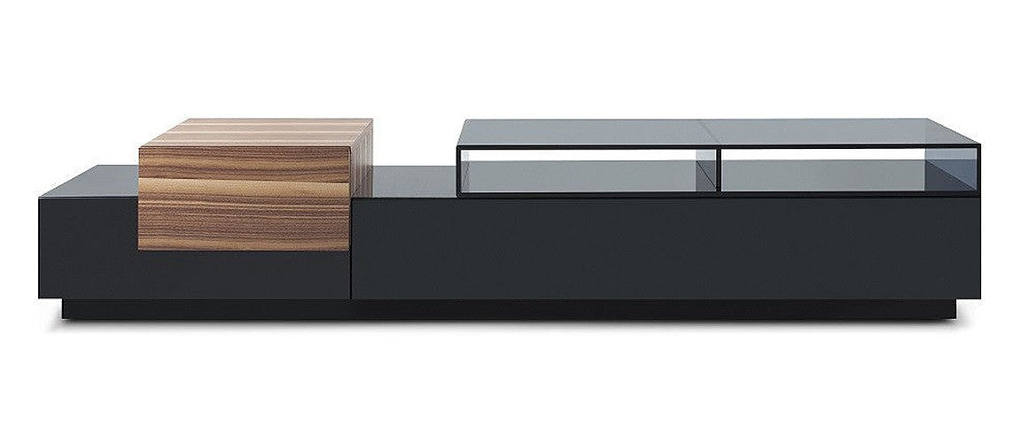 J&M Furniture - TV Stand 072 in Black High Gloss & Walnut - 17760 - GreatFurnitureDeal