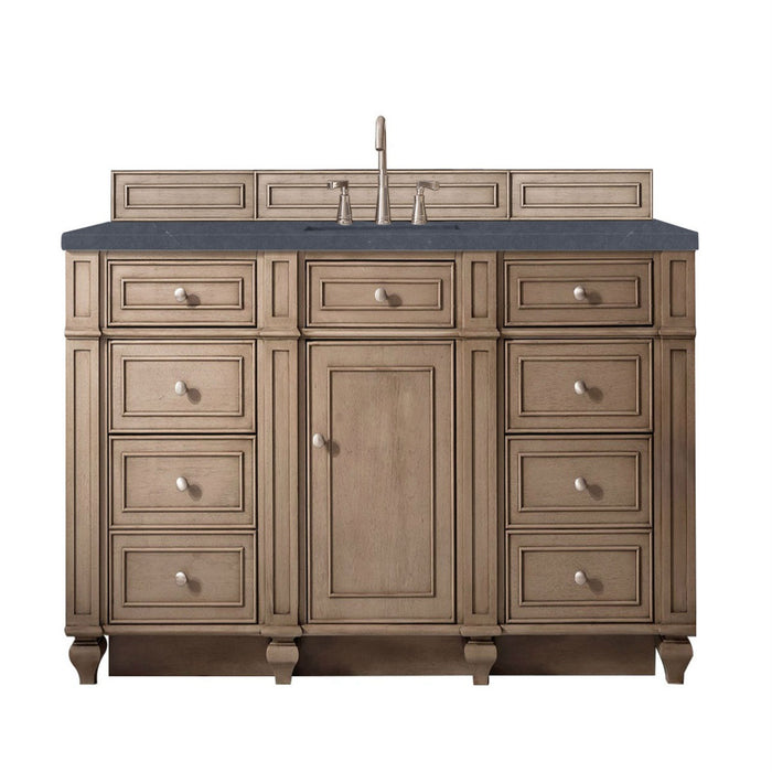 James Martin Furniture - Bristol 60" Single Vanity Whitewashed Walnut, w- 3 CM Charcoal Soapstone Quartz Top - 157-V60S-WW-3CSP - GreatFurnitureDeal