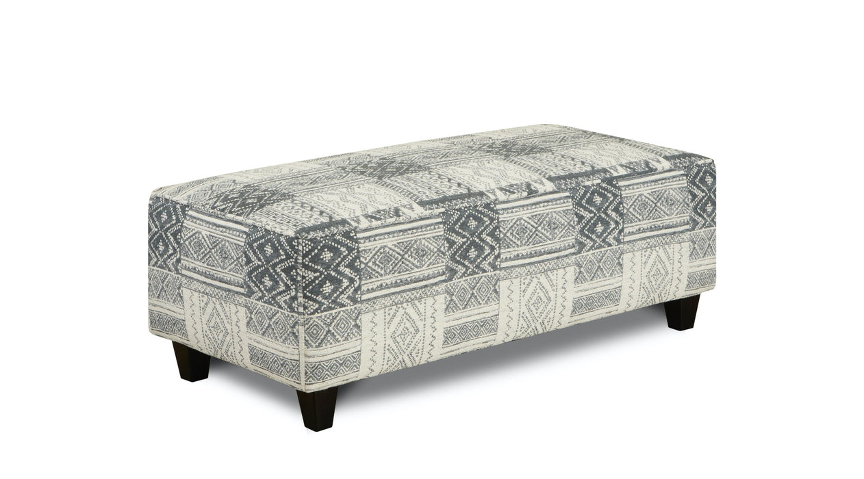 Southern Home Furnishings - 49" Cocktail Ottoman in Potlach Marine Multicolor Fabric - 100 Toca Madera - GreatFurnitureDeal