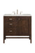 James Martin Furniture - Addison 36" Single Vanity Cabinet, Mid Century Acacia, w- 3 CM Eternal Serena Quartz Top - E444-V36-MCA-3ESR - GreatFurnitureDeal