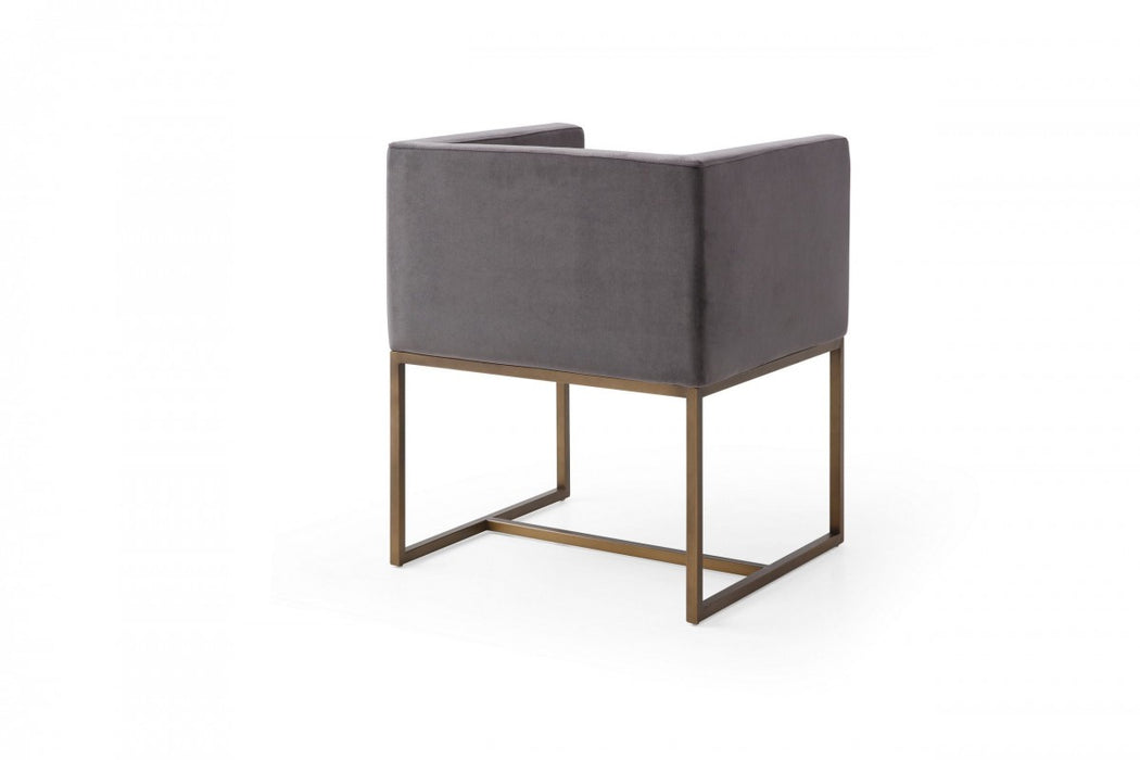 VIG Furniture - Modrest Marty Modern Dark Grey & Copper Antique Brass Dining Chair - VGVCB8368-DGRY-DC