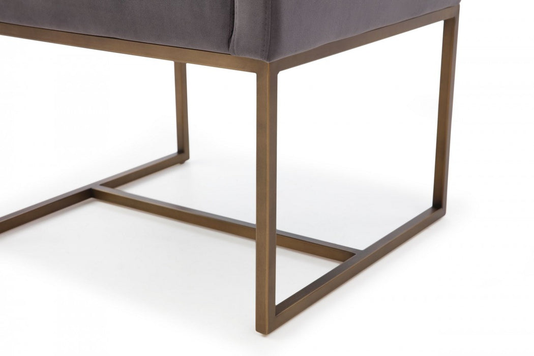 VIG Furniture - Modrest Marty Modern Dark Grey & Copper Antique Brass Dining Chair - VGVCB8368-DGRY-DC