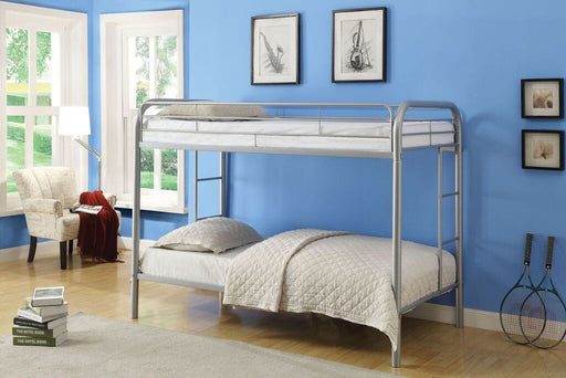 Acme Furniture - Thomas Bunk Bed, Twin in Silver - 02188SI - GreatFurnitureDeal