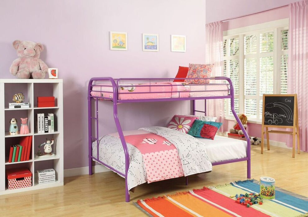 Acme Furniture - Tritan Twin/Full Bunk Bed in Purple - 02053PU